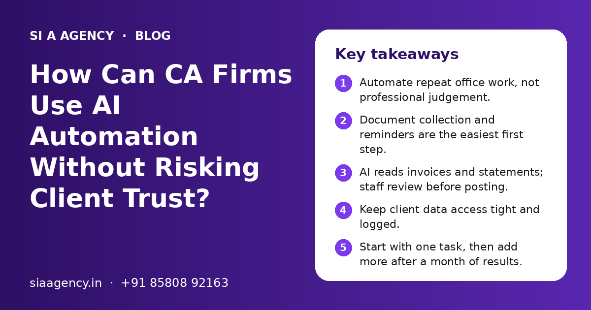 How Can CA Firms Use AI Automation Without Risking Client Trust?: key takeaways infographic
