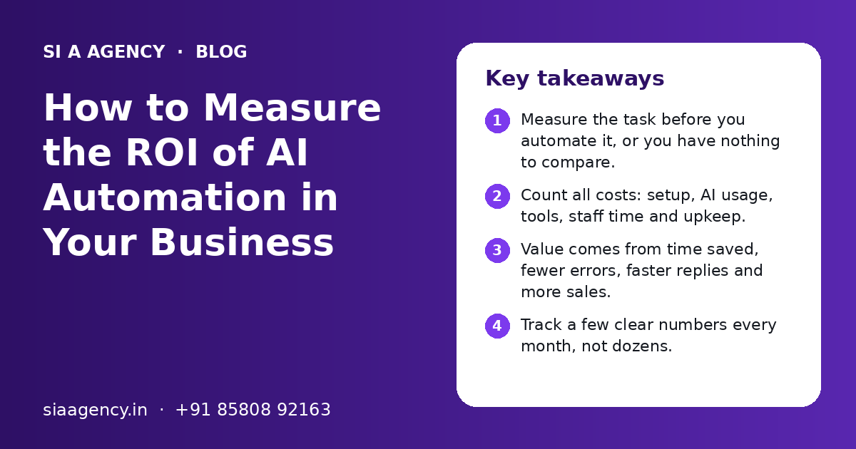 How to Measure the ROI of AI Automation in Your Business: key takeaways infographic